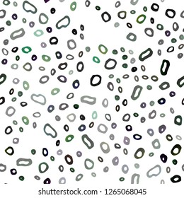 Dark Green vector seamless layout with circle spots. Illustration with set of shining colorful abstract circles. Pattern for trendy fabric, wallpapers.