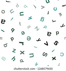Dark Green vector seamless layout with latin alphabet. Modern geometrical illustration with ABC english symbols. Design for textile, fabric, wallpapers.