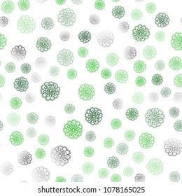 Dark Green vector seamless natural elegant template. Doodle illustration of flowers in Origami style with gradient. The textured pattern can be used for website.