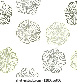 Dark Green vector seamless natural artwork with flowers. Modern abstract illustration with flowers. Design for wallpaper, fabric makers.