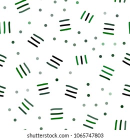 Dark Green vector seamless pattern with abstract lines. Illustration with repetition of lines on white background. Design for textile, fabric, wallpapers.