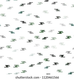 Dark Green vector seamless pattern with narrow lines. Decorative shining illustration with lines on abstract template. Smart design for your business advert.