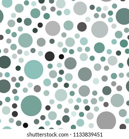 Dark Green vector seamless pattern with spheres. Illustration with set of shining colorful abstract circles. Pattern can be used as texture of wallpapers.