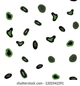 Dark Green vector seamless pattern with spheres. Beautiful colored illustration with blurred circles in nature style. Pattern for trendy fabric, wallpapers.
