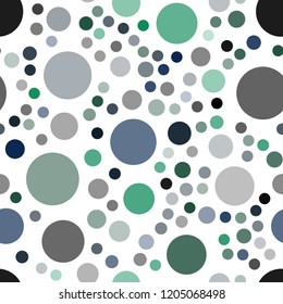 Dark Green vector seamless pattern with spheres. Beautiful colored illustration with blurred circles in nature style. Pattern can be used for ads, leaflets.