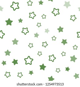 Dark Green vector seamless pattern with christmas stars. Stars on blurred abstract background with gradient. Template for business cards, websites.
