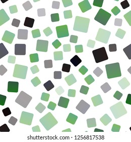 Dark Green vector seamless pattern in square style. Glitter abstract illustration with rectangular shapes. Pattern can be used for websites.