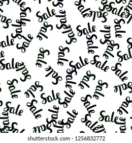 Dark Green vector seamless pattern with 70, 90 percentage signs. Shining colorful illustration with isolated selling prices. Design for business ads, commercials.