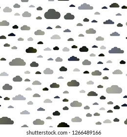 Dark Green vector seamless pattern with clouds. Beautiful illustration with colorful sky, clouds. Template for business cards, websites.