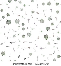 Dark Green vector seamless sketch texture. Modern geometrical abstract illustration with leaves. Pattern for brand book.