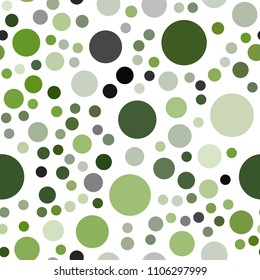 Dark Green vector seamless template with circles. Glitter abstract illustration with blurred drops of rain. Pattern can be used for futuristic ad, booklets.