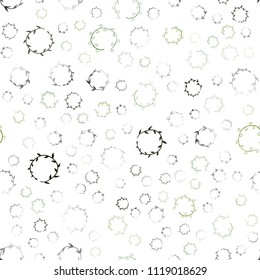 Dark Green vector seamless template with circles. Modern abstract illustration with colorful water drops. Pattern can be used for ads, leaflets.