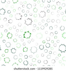 Dark Green vector seamless template with circles. Blurred bubbles on abstract background with colorful gradient. Pattern can be used for ads, leaflets.