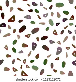 Dark Green vector seamless template with crystals, circles. Modern abstract illustration with colorful dots, lines. Pattern can be used for websites.