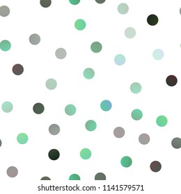 Dark Green vector seamless template with circles. Illustration with set of shining colorful abstract circles. Completely new template for your brand book.