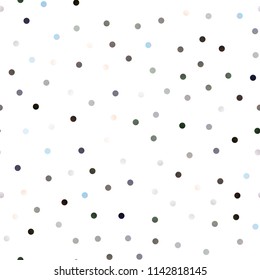 Dark Green vector seamless template with circles. Blurred decorative design in abstract style with bubbles. Pattern can be used as texture of water, rain drops.