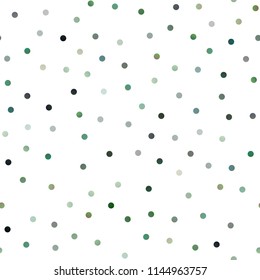 Dark Green vector seamless template with circles. Modern abstract illustration with colorful water drops. The pattern can be used for beautiful websites.