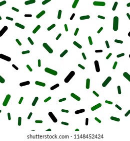 Dark Green vector seamless template with repeated sticks. Shining colored illustration with sharp stripes. Best design for your ad, poster, banner.