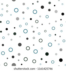 Dark Green vector seamless template with circles. Blurred bubbles on abstract background with colorful gradient. Pattern for trendy fabric, wallpapers.