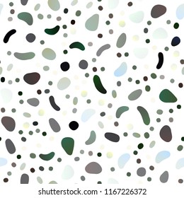 Dark Green vector seamless template with spots. Abstract illustration with colored bubbles in nature style. Design for textile, fabric, wallpapers.