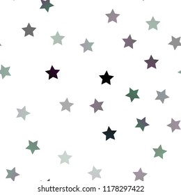 Dark Green vector seamless template with sky stars. Blurred decorative design in simple style with stars. Best design for your ad, poster, banner.