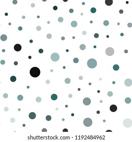 Dark Green vector seamless template with circles. Modern abstract illustration with colorful water drops. Pattern for design of fabric, wallpapers.