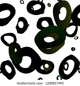 Dark Green vector seamless template with spots. Abstract illustration with colored bubbles in nature style. Template for business cards, websites.