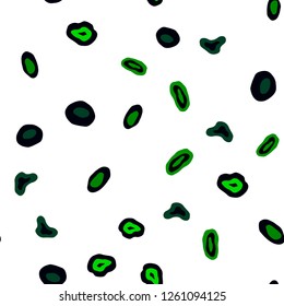 Dark Green vector seamless template with circles. Abstract illustration with colored bubbles in nature style. Pattern for trendy fabric, wallpapers.