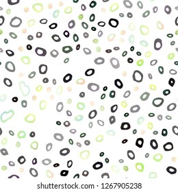 Dark Green vector seamless template with spots. Glitter abstract illustration with blurred drops of rain. Pattern for trendy fabric, wallpapers.