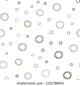 Dark Green vector seamless texture with disks. Modern abstract illustration with colorful water drops. Completely new template for your brand book.