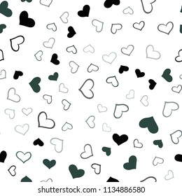 Dark Green vector seamless texture with lovely hearts. Illustration with hearts in love concept for valentine's day. Pattern for carnival, festival romantic leaflets.