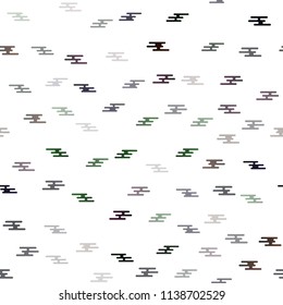 Dark Green vector seamless texture with colored lines. Glitter abstract illustration with colored sticks. The pattern can be used for websites.