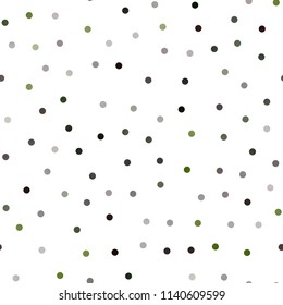 Dark Green vector seamless texture with disks. Modern abstract illustration with colorful water drops. The pattern can be used for beautiful websites.