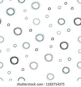 Dark Green vector seamless texture with disks. Illustration with set of shining colorful abstract circles. Beautiful design for your business advert.