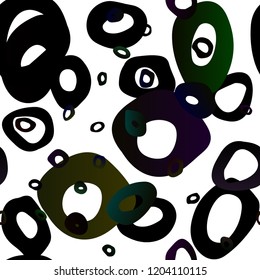 Dark Green vector seamless texture with disks. Modern abstract illustration with colorful water drops. Template for business cards, websites.