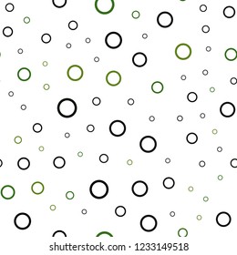 Dark Green vector seamless texture with disks. Illustration with set of shining colorful abstract circles. Pattern can be used for beautiful websites.
