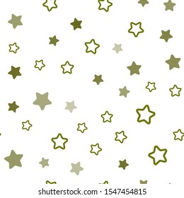 Dark Green vector seamless texture with beautiful stars. Modern geometrical abstract illustration with stars. Pattern for design of fabric, wallpapers.