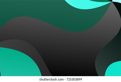 Dark Green vector shining cranked template. Creative geometric illustration in Origami style with gradient. The pattern of blurred lines for your business design.