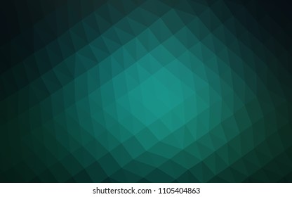 Dark Green vector shining hexagonal background. Shining illustration, which consist of triangles. Triangular pattern for your business design.