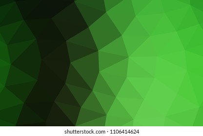 Dark Green vector shining hexagonal shining triangular. Brand new colored illustration in blurry style with gradient. The polygonal design can be used for your web site.