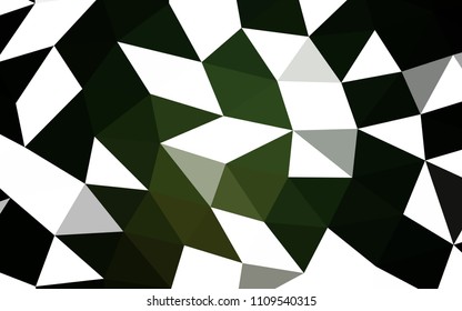 Dark Green vector shining hexagonal shining triangular. Modern geometrical abstract illustration with gradient. Brand new style for your business design.