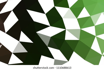 Dark Green vector shining hexagonal shining triangular. An elegant bright illustration with gradient. The template can be used as a background for cell phones.