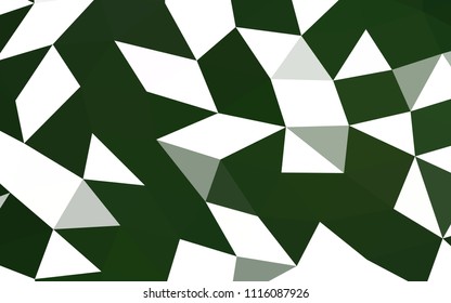 Dark Green vector shining hexagonal shining triangular. Shining colored illustration in a Brand new style. Brand new style for your business design.