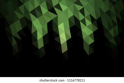 Dark Green vector shining hexagonal pattern. Shining colored illustration in a Brand new style. The polygonal design can be used for your web site.