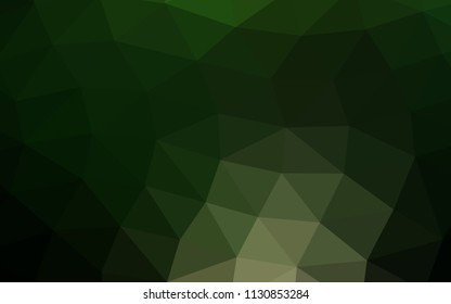 Dark Green vector shining hexagonal shining triangular. Brand new colored illustration in blurry style with gradient. The textured pattern can be used for background.