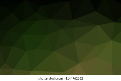 Dark Green vector shining hexagonal template. Creative illustration in halftone style with gradient. The best triangular design for your business.