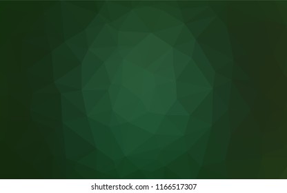 Dark Green vector shining hexagonal background. Modern geometrical abstract illustration with gradient. Brand new style for your business design.