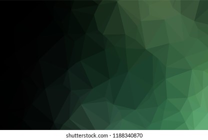 Dark Green vector shining hexagonal background. Creative geometric illustration in Origami style with gradient. The best triangular design for your business.