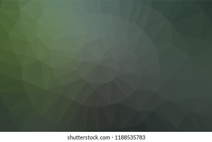 Dark Green vector shining hexagonal background. A completely new color illustration in a vague style. The best triangular design for your business.