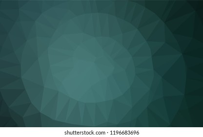 Dark Green vector shining hexagonal template. Geometric illustration in Origami style with gradient.  A new texture for your design.